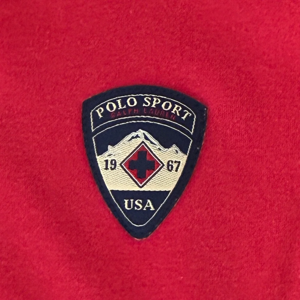 Vintage Polo Sport Ralph Lauren Sportsman 1/4 Zip Pullover Mens L Red USA